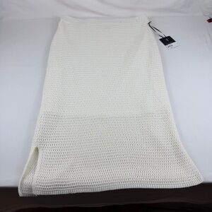Simply Vera Vera Wang Crochet Open Stitch Skirt,‎ Coconut White, Women’s Size L